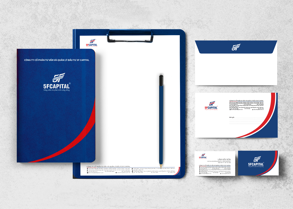 5F Capital - Thiết kế logo và hệ thống nhận diện thương hiệu cho công ty đầu tư - bất động sản 5F Capital